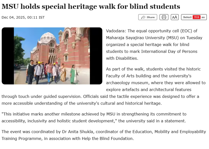 MSU holds special heritage walk for blind students