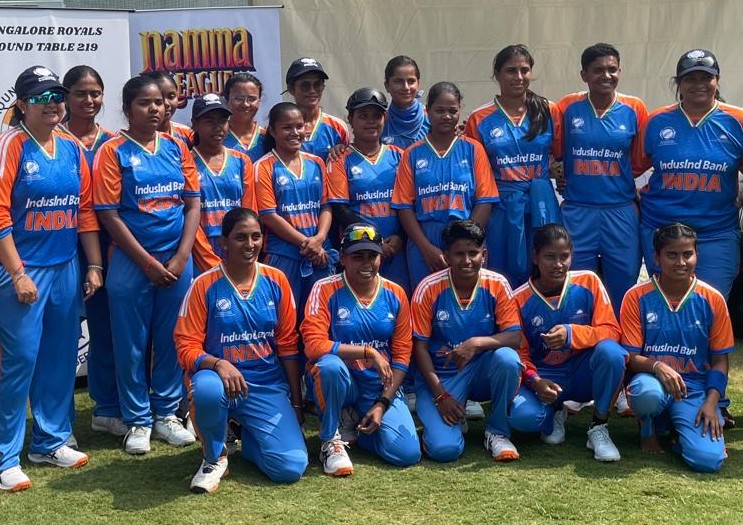 A Group photo of the Indian Blind Women’s Cricket Team.